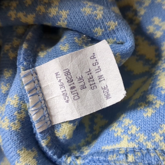 Talbots Icelandic Fair Isle Snowflake 1/4 Zip Fleece Pullover - Picture 5 of 10